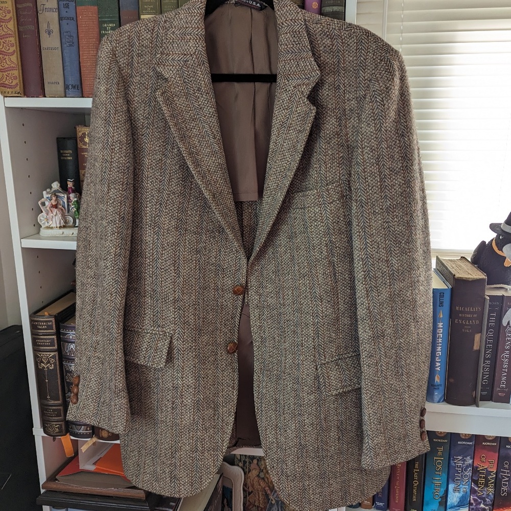 Vintage Wool Herringbone Blazer